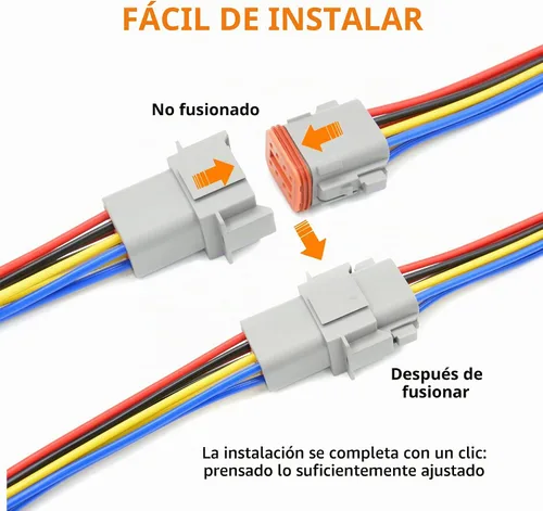 Vista 3 de Juego de 4 conectores DT de 8 pines, impermeables, conectores eléctricos de empalme para automóviles, kit de conectores de cable de 16 AWG con tubo