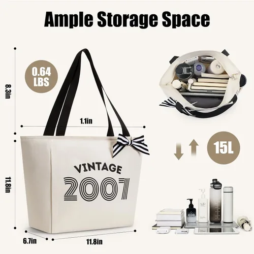 Vista 3 de Vavabox Regalos de cumpleaños para mujer, bolsa de mano única de 16, 18, 30, 40, 50, 60 años, bolso vintage para regalar a su hija y mamá