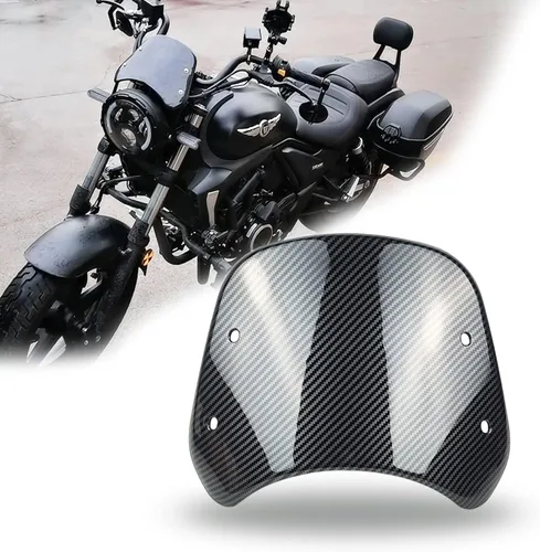 Vista 9 de Parabrisas Universal para Motocicleta Deflector de Viento Parabrisas Pantalla Frontal con Soporte para Motocicleta Faro LED de 5"-7" Pantalla
