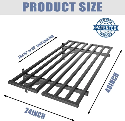 Vista 3 de WALMANN - Paquete de 2 estantes de pared resistentes, estante de pared de 2 Negro