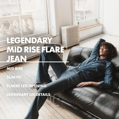 Vista 5 de Lee Jeans acampanados de tiro medio legendario para mujer