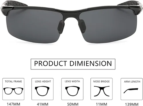 Vista 5 de MOORAY - Lentes de sol polarizados para hombre, protección frente a radiación UV, lentes de sol de moda para hombre, para pesca