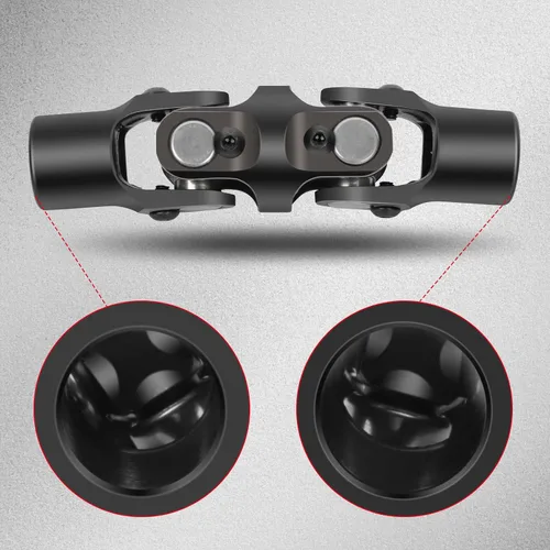 Vista 5 de CCIYU 3/4" Redondo -3/4" Redondo Liso Negro Dirección U-joint Doble 5.630 in Automotriz de acero universal del acoplador del eje de dirección