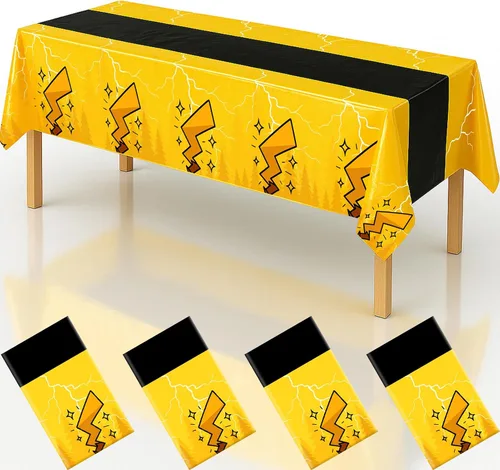 Vista 11 de 4 manteles de decoración de fiesta de cumpleaños 2 en 1 con estampado de patas, 54 x 108 pulgadas, mantel de pata de pata, mantel rectangular