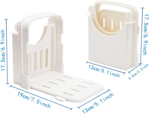 Vista 4 de Cortadora de pan Plegable con 5 moldes de diferentes espesores, adecuado para sándwich de pan de bagel casero
