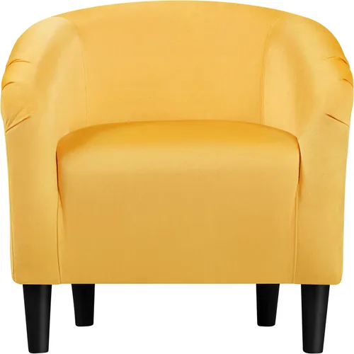 Vista 26 de Topeakmart Silla de barril, silla de acento de sherpa suave, silla auxiliar de club, estilo moderno, asiento profundo, sillón de barril para sala