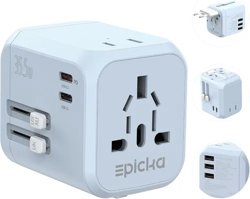 Vista 9 de EPICKA PD 35W Adaptador de viaje universal, 2AC/2USB-C/3USB-A