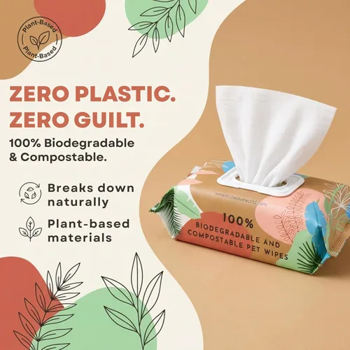 Vista 3 de Eco Wave Toallitas de aseo para perros y gatos, sin perfume