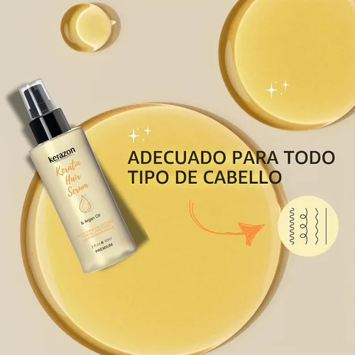 Vista 7 de KERAZON Aceite de argán para el cabello con queratina que suaviza el tratamiento de reparación de daños secos, fórmula premium, protección
