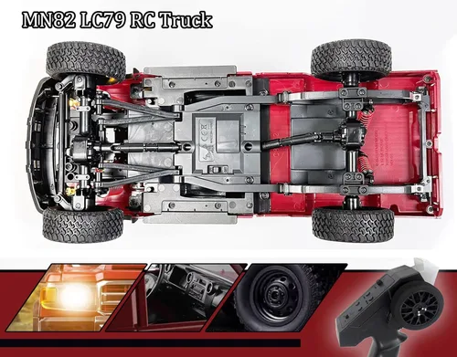 Vista 5 de HLSFWDRIVE RC Rock Crawler RC Camión 4x4 Toyota LC79 RC Crawler 1/12 Todo Terreno Pickup a Control Remoto 2.4Ghz Todo Terreno 280 Motor Cepillo