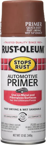 Vista 18 de Rust-Oleum 384757 Stops Rust Custom Spray de imprimación automotriz 5 en 1, 12 oz, gris oscuro mate
