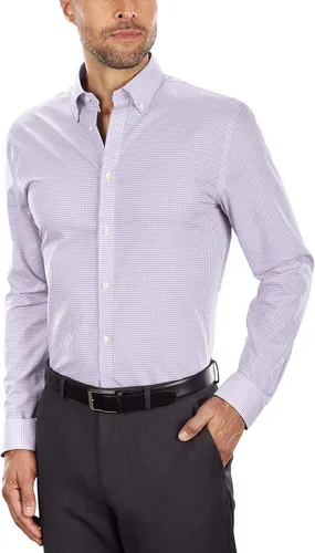 Vista 2 de Tommy Hilfiger Camisa de vestir para hombre, ajuste delgado, sin planchado, guinga