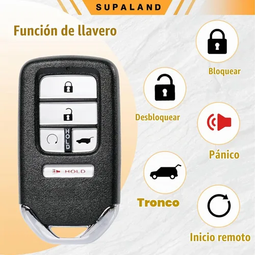 Vista 7 de SUPALAND Llavero de entrada sin llave compatible con Honda CRV Civic 2016 2017 2018 2019 2020 2021 Control remoto inteligente botón de arranque