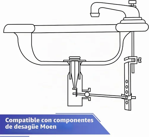 Vista 7 de Enhon Tapones emergentes compatibles con componentes de drenaje Moen, émbolo de drenaje cromado para lavabo de baño, 4-7/8 pulgadas de alto