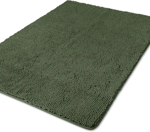Vista 206 de Yeaban Alfombra de pasillo de baño de 24 x 72 pulgadas, antideslizante, alfombra de baño larga de felpilla gruesa, absorbente y lavable, alfombra