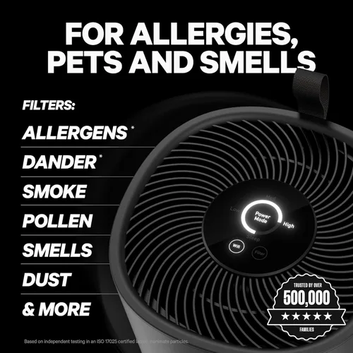 Vista 3 de PuroAir 130 purificadores de aire HEPA para mascotas domésticas – Cubre hasta 600 pies cuadrados – Filtra hasta el 99.9% de los contaminantes, humo