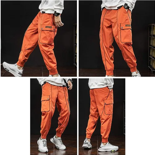Vista 4 de XYXIONGMAO Streetwear Hip Hop Cargo Joggers Pantalones para Hombres Casual Pantalones Sueltos Multi-Bolsillo Deportes al aire libre Harén Monos