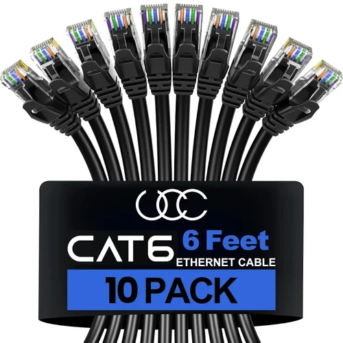 Vista 13 de Ultra Clarity Cables Cable Ethernet Cat6 (1 pie) LAN, UTP Cat 6 RJ45, red, parche, cable de Internet, paquete de 20 (1 pie)