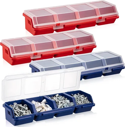 Vista 9 de Hushee - Caja organizadora de 4 tornillos con tapa, 4 compartimentos