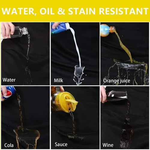 Vista 2 de Paquete de 3 delantales de cintura – Delantales de servidor con 3 bolsillos – Delantal de camarera resistente al agua y al aceite – Delantal negro
