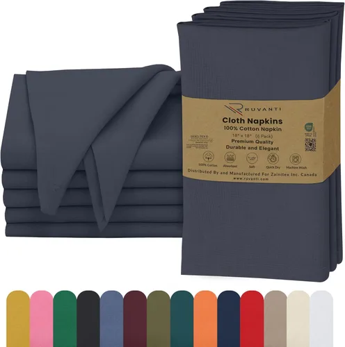 Vista 16 de Ruvanti - Servilletas de tela, paquete de 6, 45x45 centímetros, 100% algodón, lavables, suaves y absorbentes, perfectas para bodas, cenas de Belleza