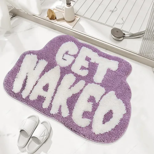 Vista 9 de Alfombra de baño Get Naked, bonita alfombra de baño para baño, tapete antideslizante para suelo de ducha, tapete ultra suave, divertida decoración