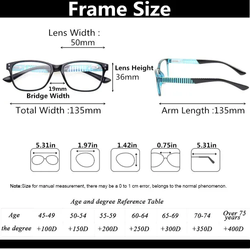 Vista 7 de Kerecsen Paquete de 5 gafas de lectura de moda con elegantes lectores de patrones