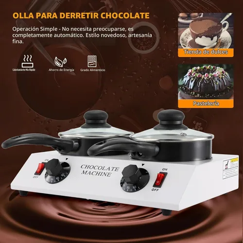 Vista 3 de WICHEMI Olla para derretir chocolate, calentador de chocolate, derretidor de chocolate, máquina de templado de chocolate, olla para el hogar, fusión