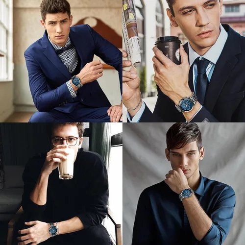 Vista 9 de BENYAR - Reloj de pulsera para hombre, resistente al agua, analógico, cronógrafo, de cuarzo, elegante, informal, con correa de acero inoxidable