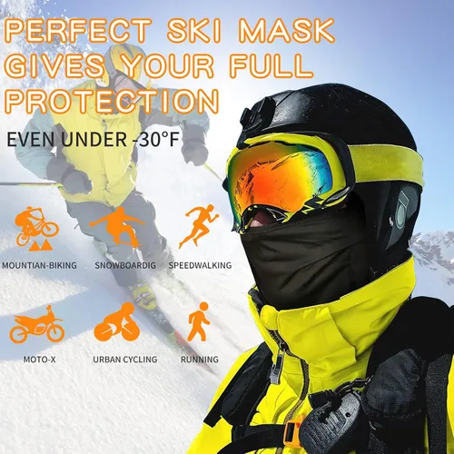 Vista 2 de Pasamontañas de esquí máscara de esquí para hombres y mujeres máscara de cara completa para clima frío esquí snowboard y motociclismo máscara facial
