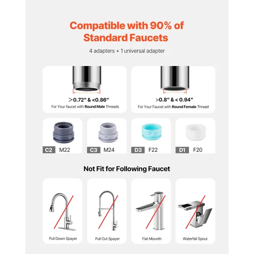 Vista 4 de Happybuy Grifo - Filtro de agua de montaje, purificador de agua vertical para fregadero, filtro de fibra de carbono certificado NSF, elimina
