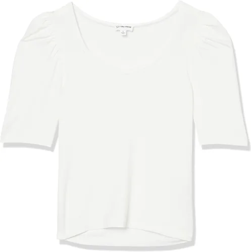 Vista 6 de The Drop Luisa - Camiseta de manga abombada con escote corazón para mujer