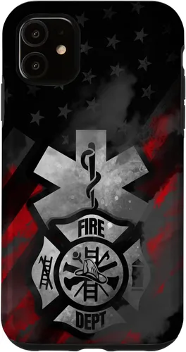 Vista 8 de EMT EMS Firefighter Red Smoke Line USA American Flag Case for iPhone 17