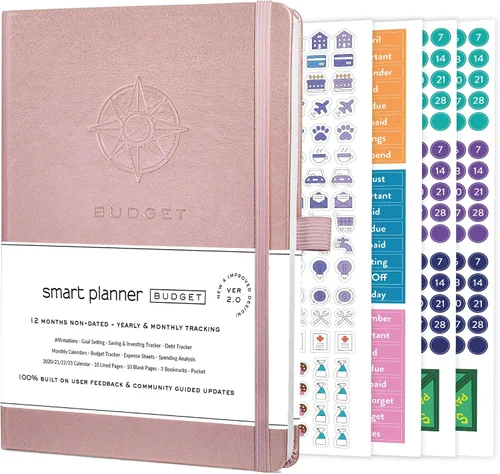 Vista 12 de Agenda de presupuesto Smart Planner – Agenda financiera tamaño A5 – Planificador de presupuesto sin fecha 2024-2025 y organizador mensual