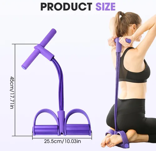 Vista 2 de 21 bandas de resistencia de fitness, 4 tubos de pedal de tobillo, bandas de estiramiento para entrenamientos de brazos y piernas, bandas