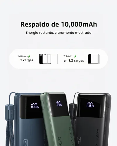 Vista 6 de INIU Banco de energía, compacto 10000mAh 45W PD cargador portátil de carga Negro