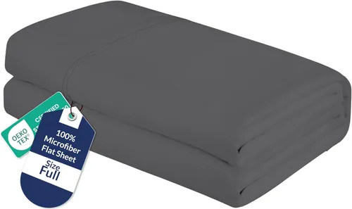 Vista 44 de Royale Linens Sábana Plana Individual – Sábanas Planas de Microfibra Cepillada Ultra Suave 1800 Solamente – Sin Arrugas y Resistentes a las Manchas