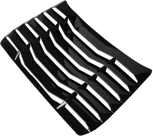 Vista 9 de IKON MOTORSPORTS, Rejillas de ventana trasera compatibles con Honda Civic Sedan 2016-2021, estilo IKON color negro brillante, cubierta solar ABS