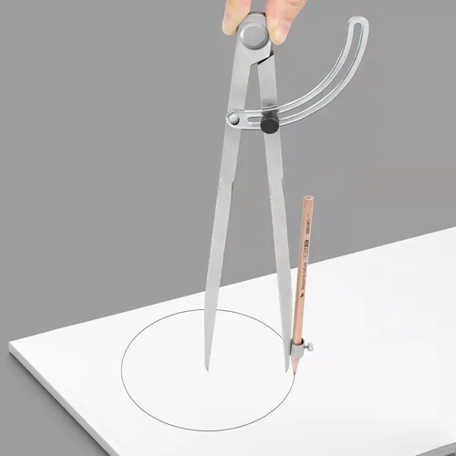 Vista 2 de Compás de 12 pulgadas para geometría, compás para carpintería, compás de carpintería de precisión con divisor de ala y soporte para lápices, compás