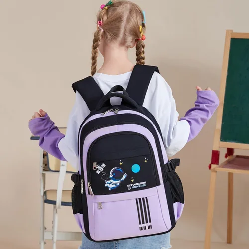 Vista 6 de Mochila para niños, bonita mochila preescolar ligera para niños pequeños y niñas, Púrpura, Escuela