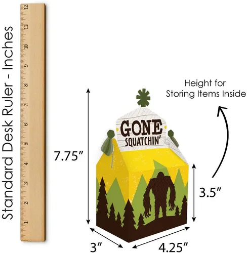 Vista 5 de Big Dot of Happiness Sasquatch Crossing - Caja de regalo para fiesta de Bigfoot o fiesta de cumpleaños, cajas de golosinas - Juego de 12