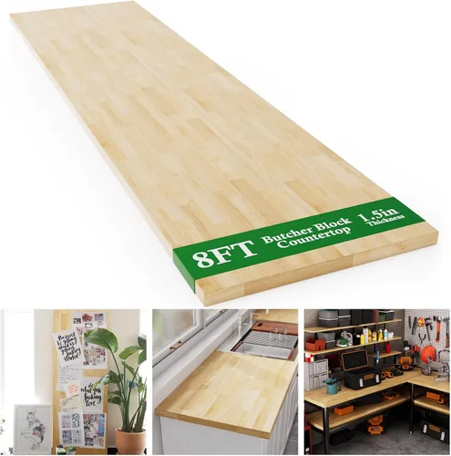Vista 12 de [Usado] Bloque de carnicero de madera maciza de abedul de 12 x 7.5 pulgadas, tabla de cortar para cocina, isla de carrito, sala, comedor, oficina
