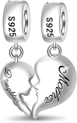 Vista 8 de GNOCE Dijes familiares de plata de ley 925 con colgante de plata de ley 925 para pulsera collar joyería regalos para madre y padre