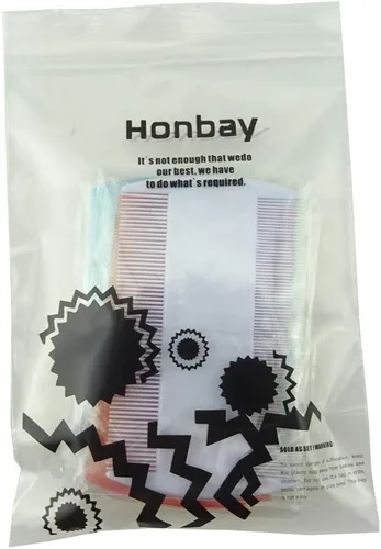 Vista 5 de Honbay 4 paquetes de peines de doble cara para mascotas, gatos y perros, peinetas de pelo de dientes finos