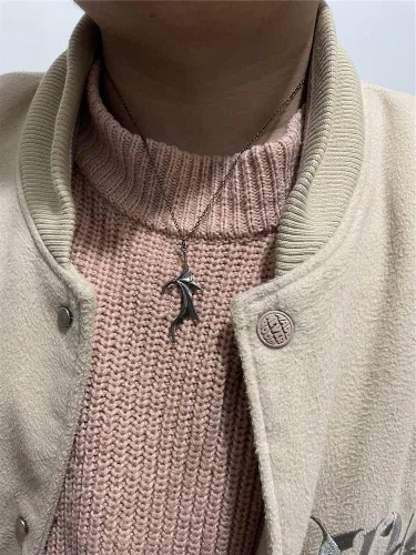Vista 2 de Collar de pareja anillos para mujeres y hombres, collares a juego con corazón para parejas, novias y novias, regalo para el día de San Valentín