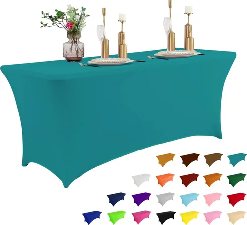 Vista 36 de IVAPUPU - Mantel de elastano para mesas rectangulares, ajustado, elástico, lavable, protector de mesa para eventos, fiestas, bodas, cócteles, Negro
