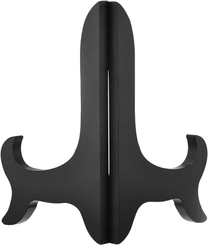 Vista 3 de uxcell Soporte de placa de caballete de 5", soporte de exhibición plegable de madera negro para marco de imagen decorativo