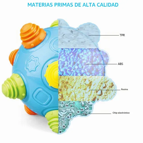 Vista 3 de teytoy - Pelota de baile musical para bebé, sin BPA, pelota sensorial de desarrollo para niños y niñas