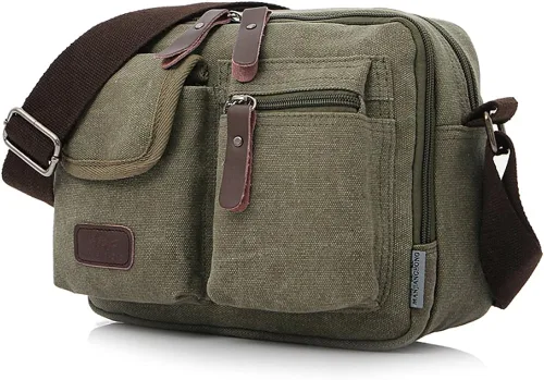 Vista 2 de Collsants Bolso bandolera pequeño de lona vintage de viaje
