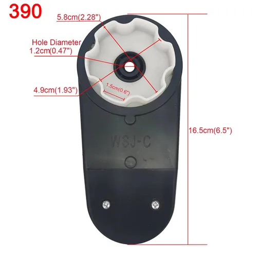 Vista 3 de Caja de cambios RS390 de 12 V para autos de juguete, ruedas alimentadas por motocicletas, motor de accionamiento 390 de alta velocidad con motores